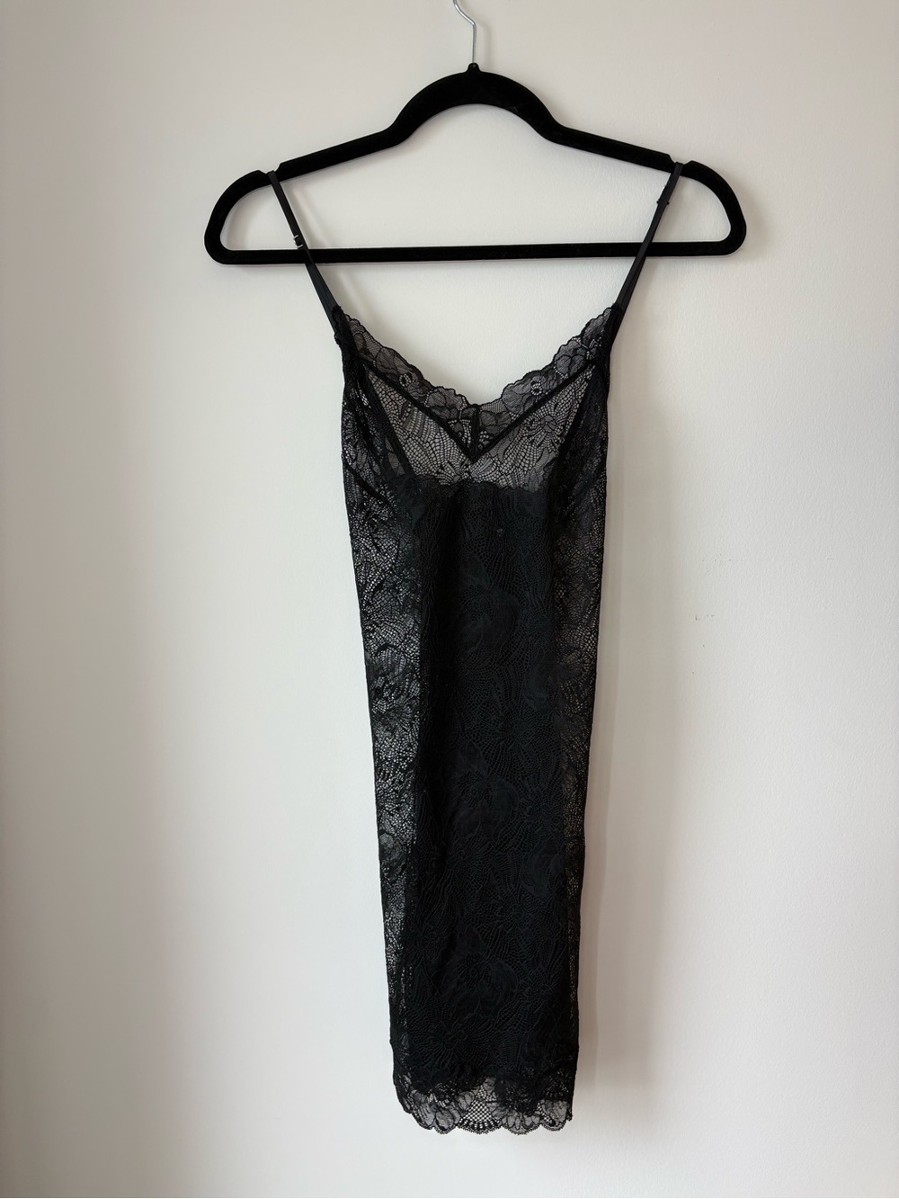 Victoria's Secret Black Lace Chemise Slip